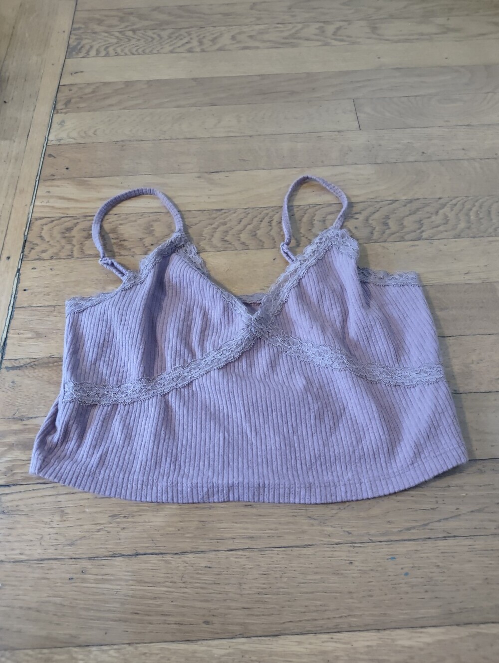 Aeropostale purple lace cami crop top size large coquette sexy festival summer